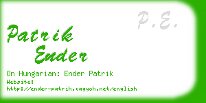 patrik ender business card